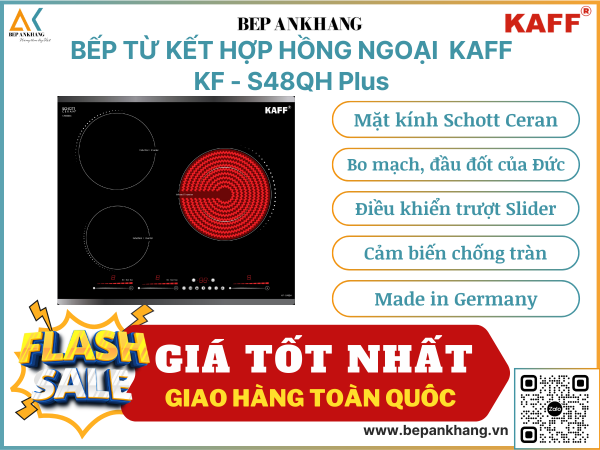 Bếp từ kết hợp hồng ngoại Kaff KF - S48QH Plus Made in Germany